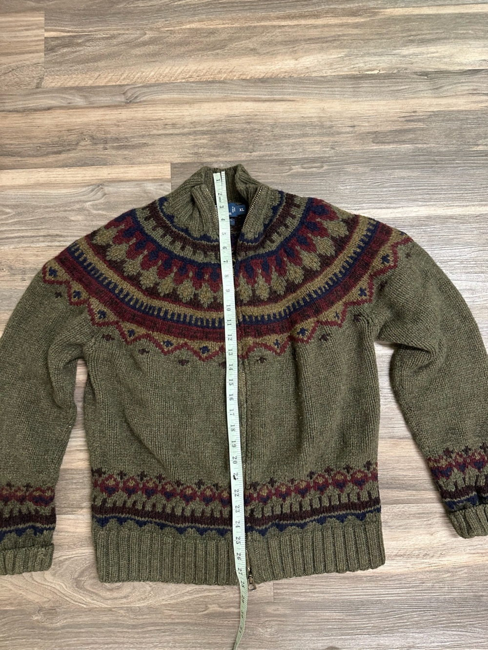 Polo Ralph Lauren Nordic Fair Isle Hand Knit Lambswool Wool Cashmere Zip Sweater - Picture 4 of 6